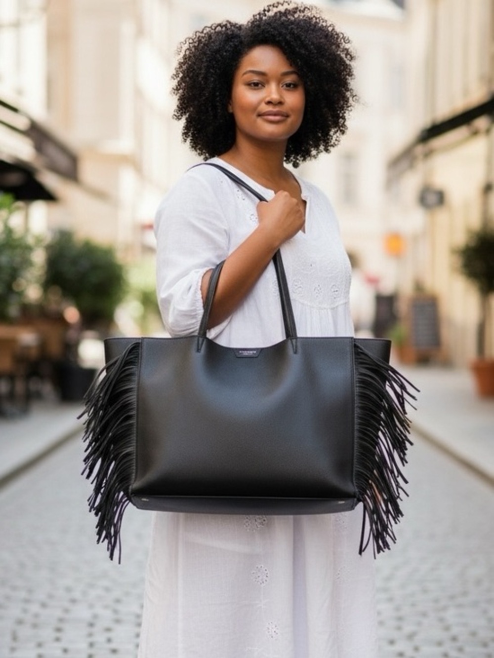 Victoria’s Secret Faux Leather and Suede Tassel X-Large Tote NWT